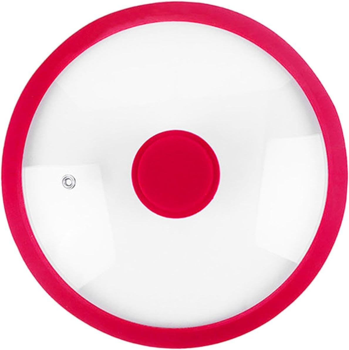 Glass Lid for Pans, Silicone Replacement Cover for Cookware, Universal Fit for Skillets and Pots, red, 29cm