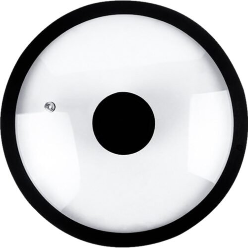 Glass Lid for Pans, Silicone Replacement Cover for Cookware, Universal Fit for Skillets and Pots, Black, 33cm