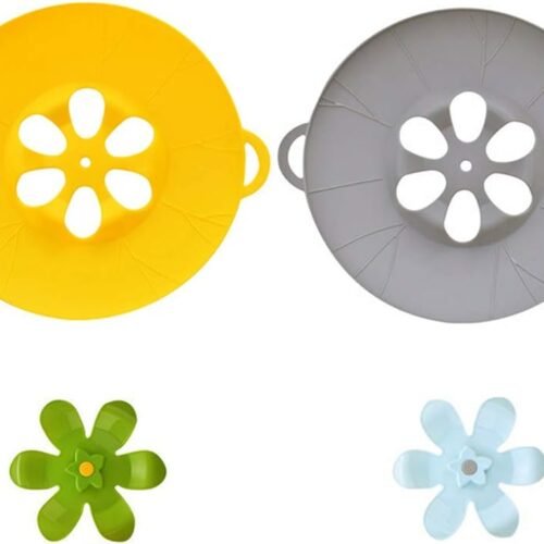 2Pcs Multi-Purpose Spiil Stopper Lid Cover Silicone Boil Over Safeguard Over-Boiling Anti Spiill Lid Cover Pot Pan Lid Multi-Function Cooking Kitchen Tool