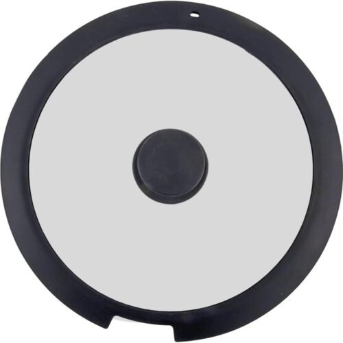 Silicone and Tempered Glass Pot Lid with Steam Vent Heat-Resistant and Anti-Spill Design,18cm 20cm 26cm Size Options ﻿ ﻿(A 26CM)