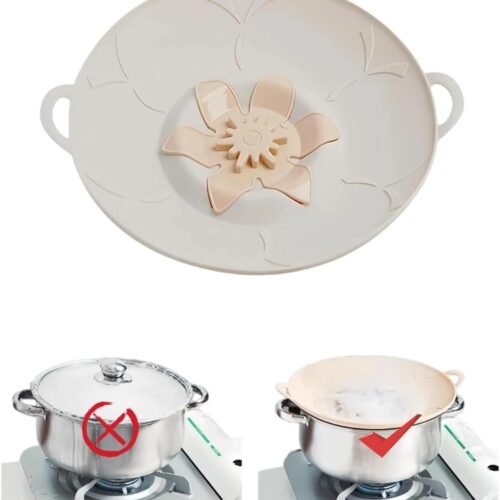 Reusable Silicone Spill Stopper Lid – Boil-Over Safeguard for Pots & Saucepans, Universal Anti-Overflow Cover for Soup, Pasta, Chai, Tea & Milk, Multi-Function Tool, BPA-Free, Heat Resistant