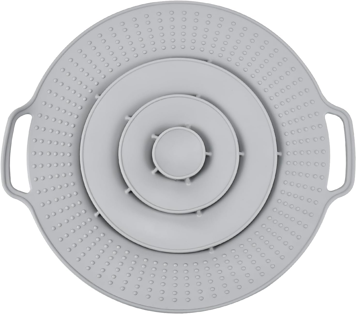 Pot Cover Spill Stopper Lid, Thicken Silicone Boil Over Spill Safeguard, Lid Cover Fits Openings 8" to 11.5" in Diameter for Pots And Pans, Cover-Gray