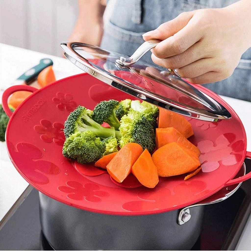 Red pot cover, high temperature resistance, anti overflow, trimming by hand, comfortable feeling