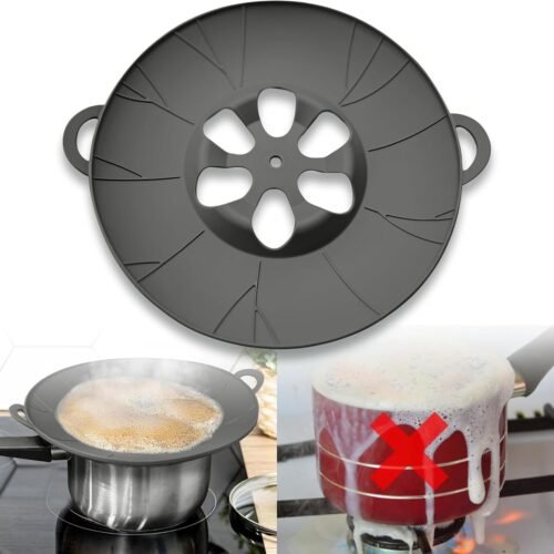 Chai, Tea & Milk Boil-Over Spill Stopper Silicone Lid – Universal Fit for Pots & Saucepans | Food-Safe, BPA-Free, Dishwasher Safe | Heat Resistant up to 520°F